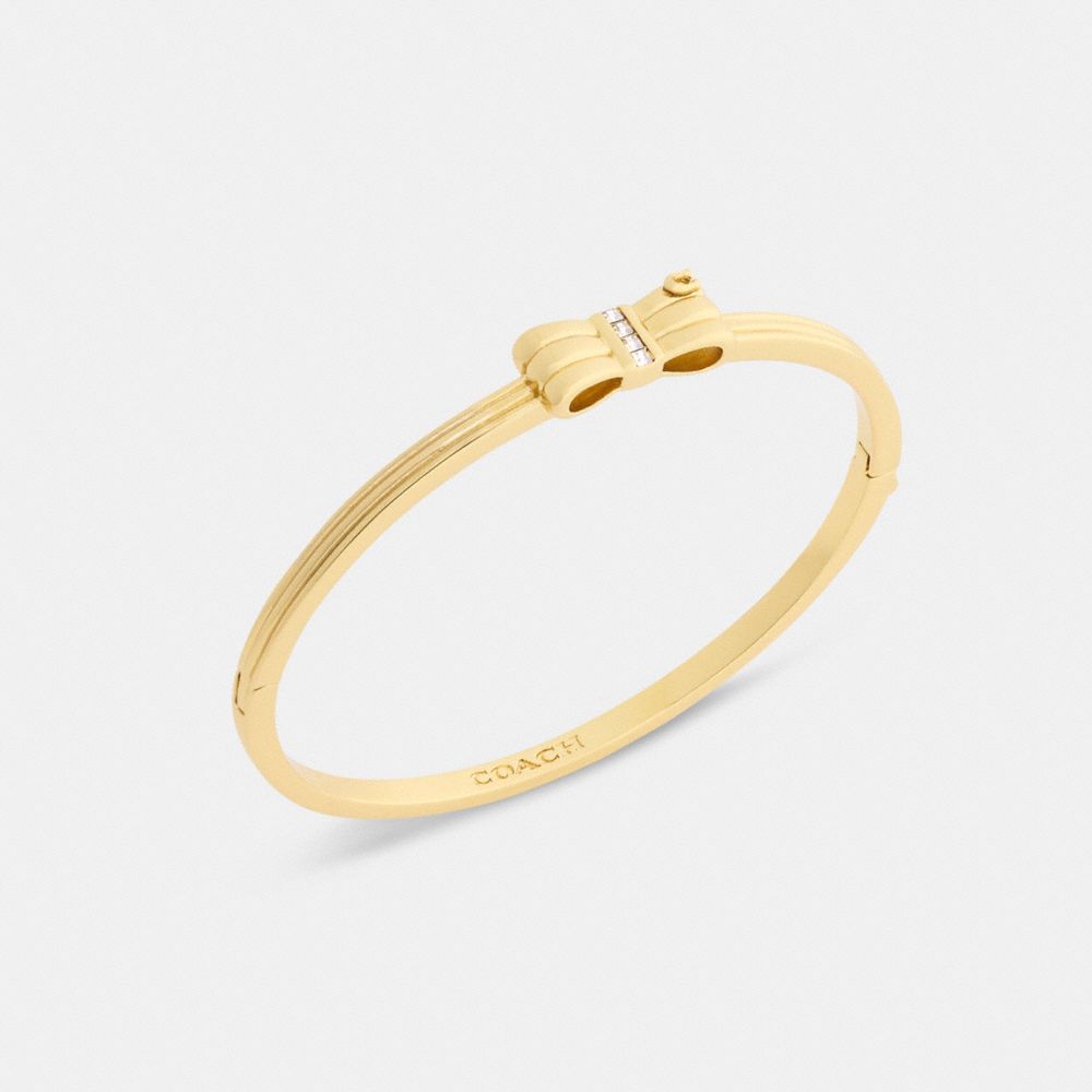 COACH®,Bow Hinged Bangle,Clear,Inside View,Top View