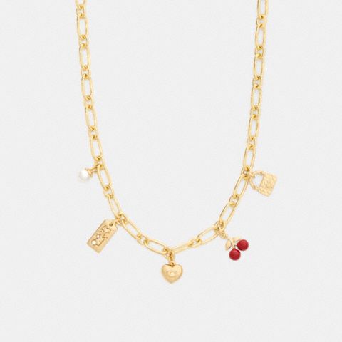 Женские брелоки Coach Cherry And Heart Charm Necklace