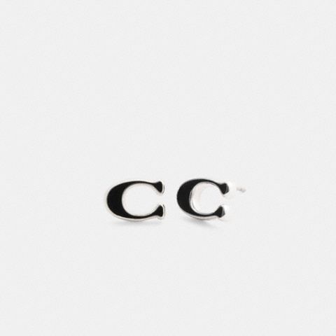 Coach Enamel Signature Stud Earrings