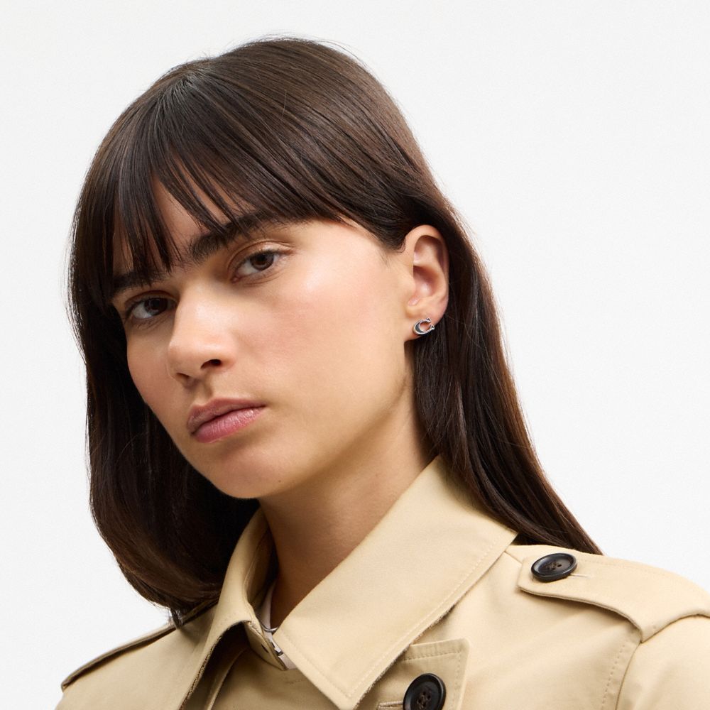 Coach Enamel Signature Stud Earrings — фото 2