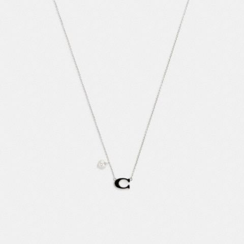 Женские брелоки Coach Enamel Signature Heart Charm Pendant Necklace