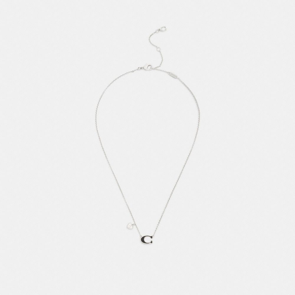 Женские брелоки Coach Enamel Signature Heart Charm Pendant Necklace — фото 2