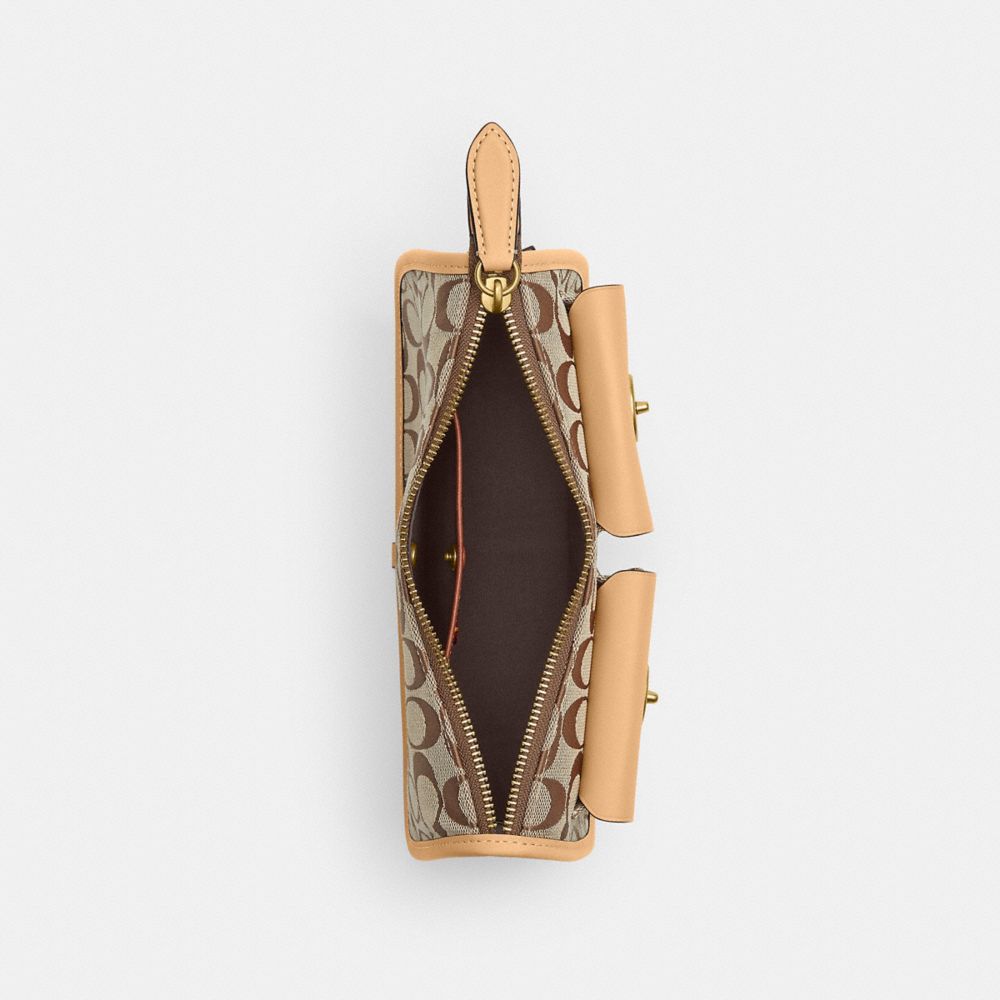Женские сумки Coach Twin Turnlock Waverly Bag In Signature Jacquard — фото 4