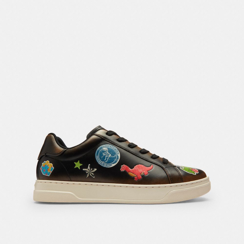 COACH®,Rexy 10th Birthday High Line Sneaker With Sticker Print,,Angle View