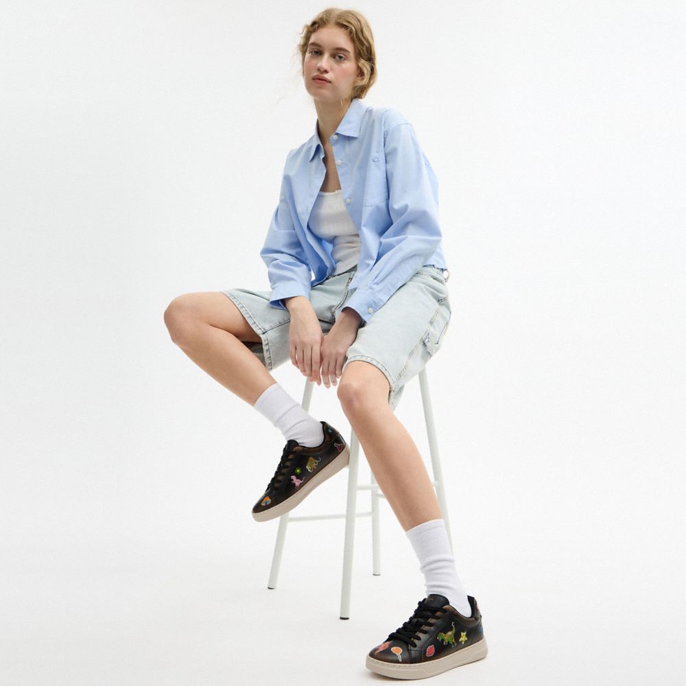 Женские кроссовки Coach Rexy 10 Th Birthday High Line Sneaker With Sticker Print — фото 5