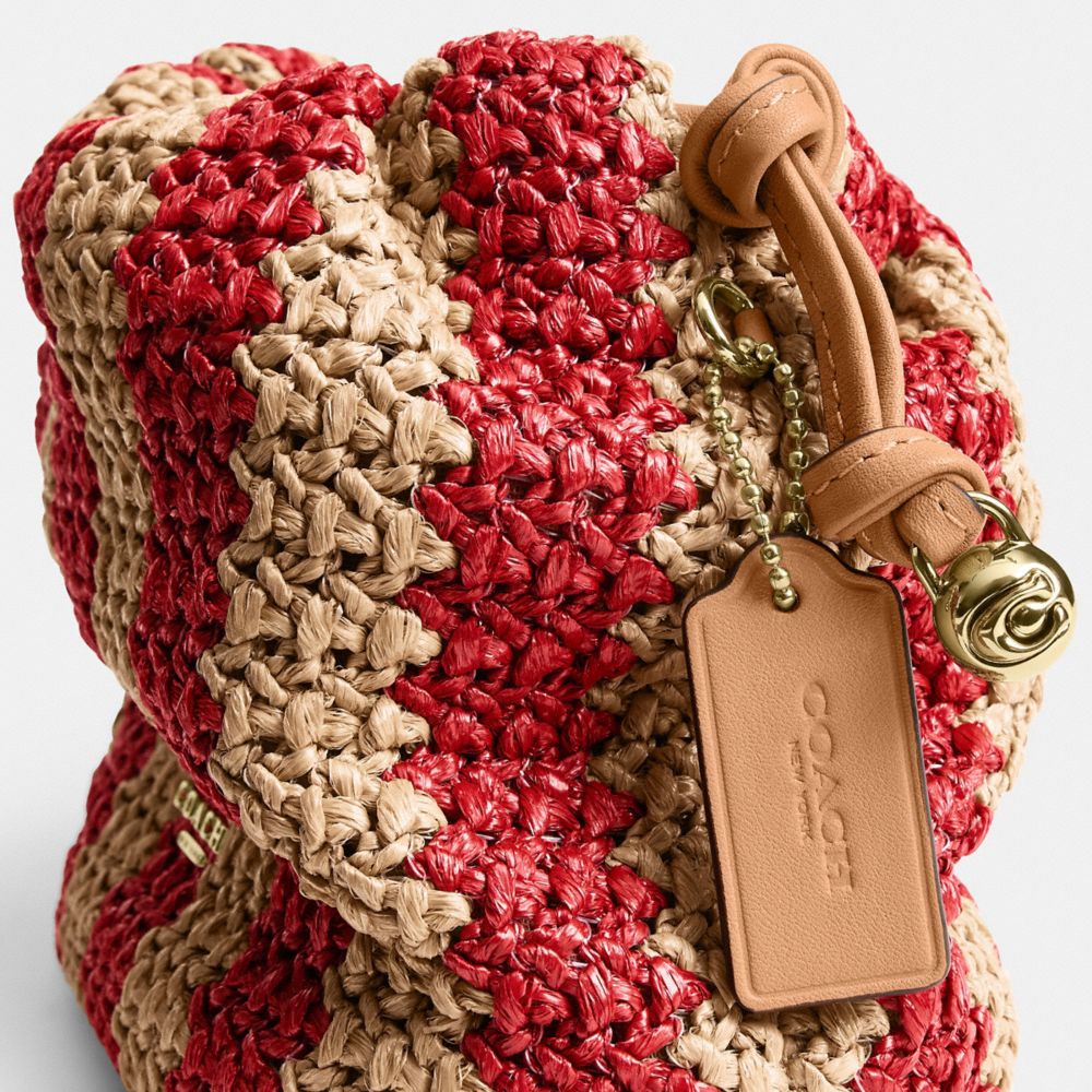Faye Mini Drawstring Bag With Stripes