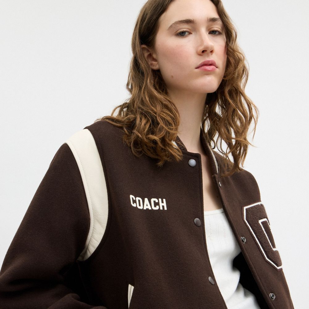 Женские куртки Coach Wool Varsity Jacket — фото 5