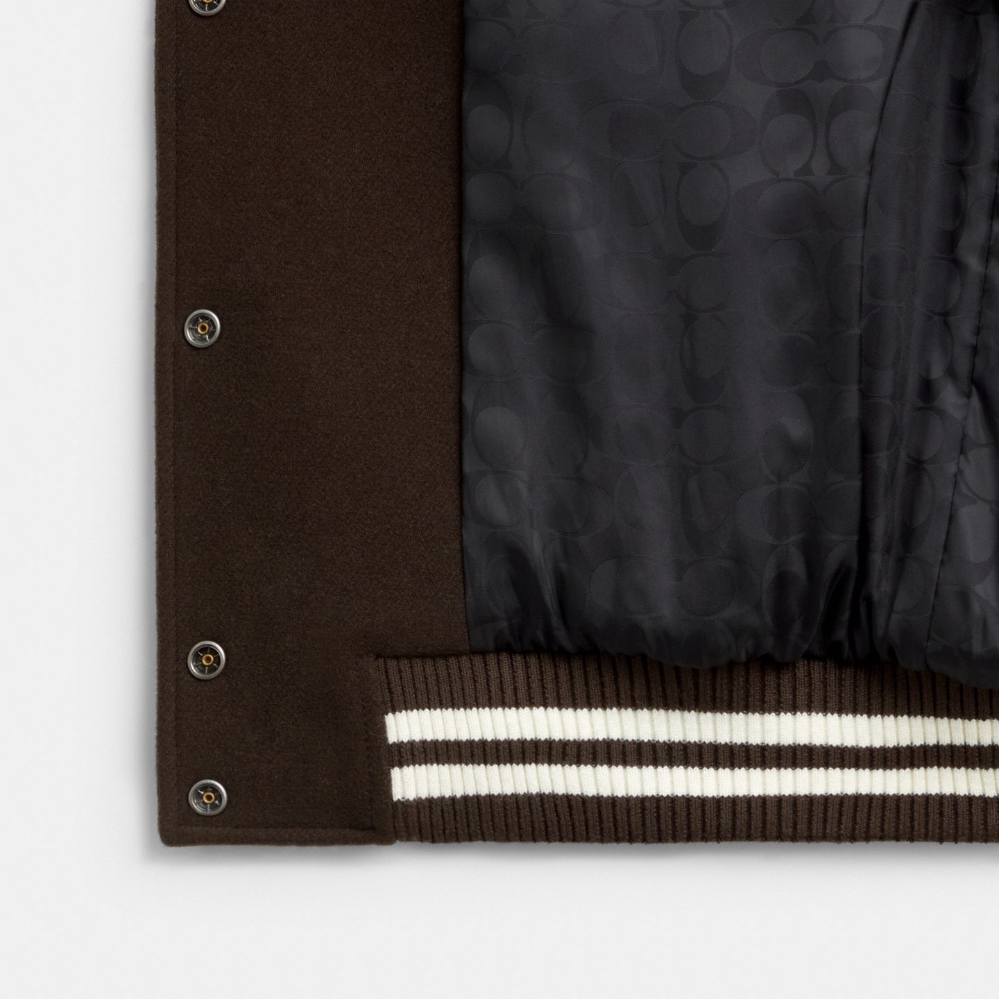 Женская куртка Coach Wool Varsity, цвет: Коричневый — фото 2
