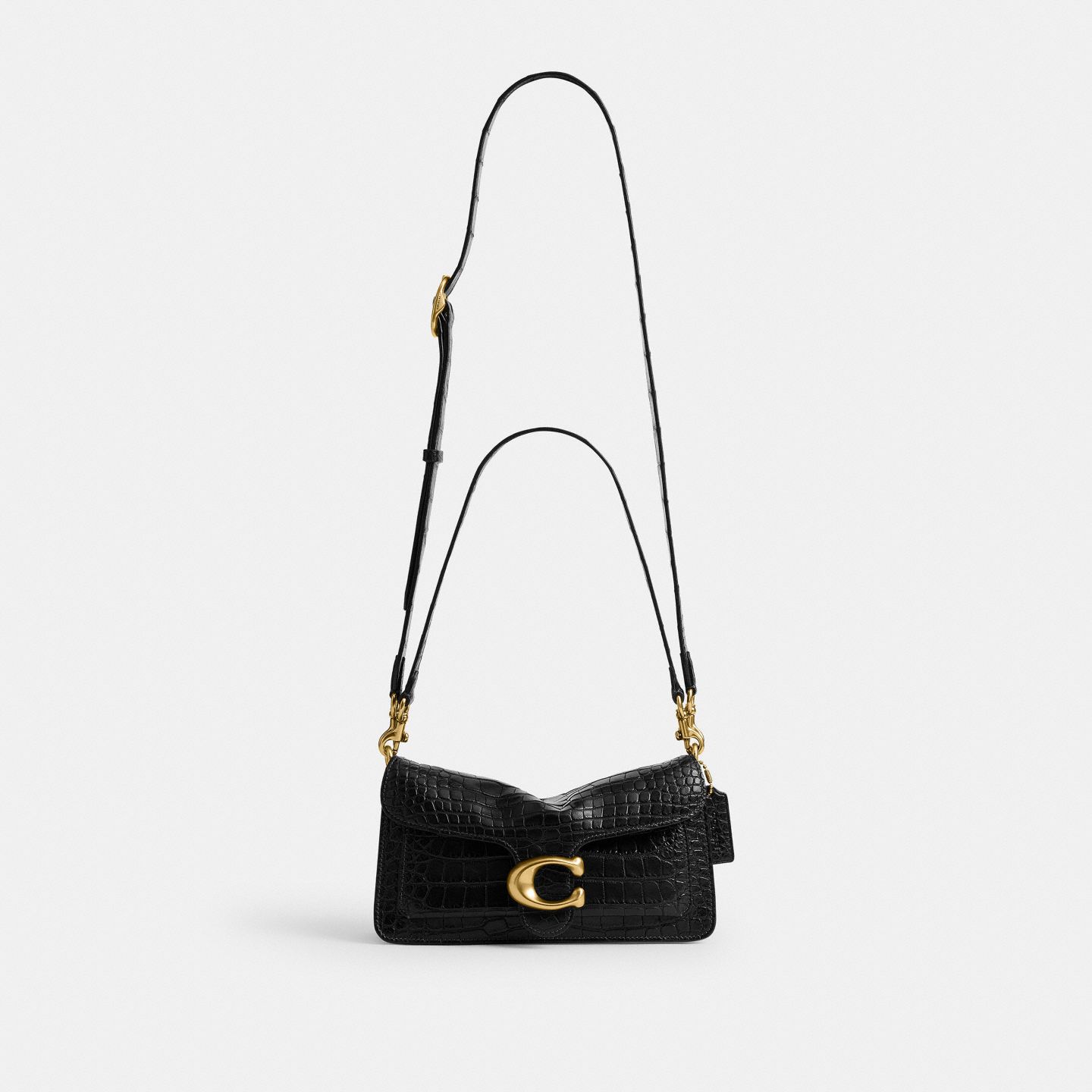 Женская сумка Coach Tabby Shoulder Bag 26 In Alligator, цвет: Латунный / Чёрный — фото 6