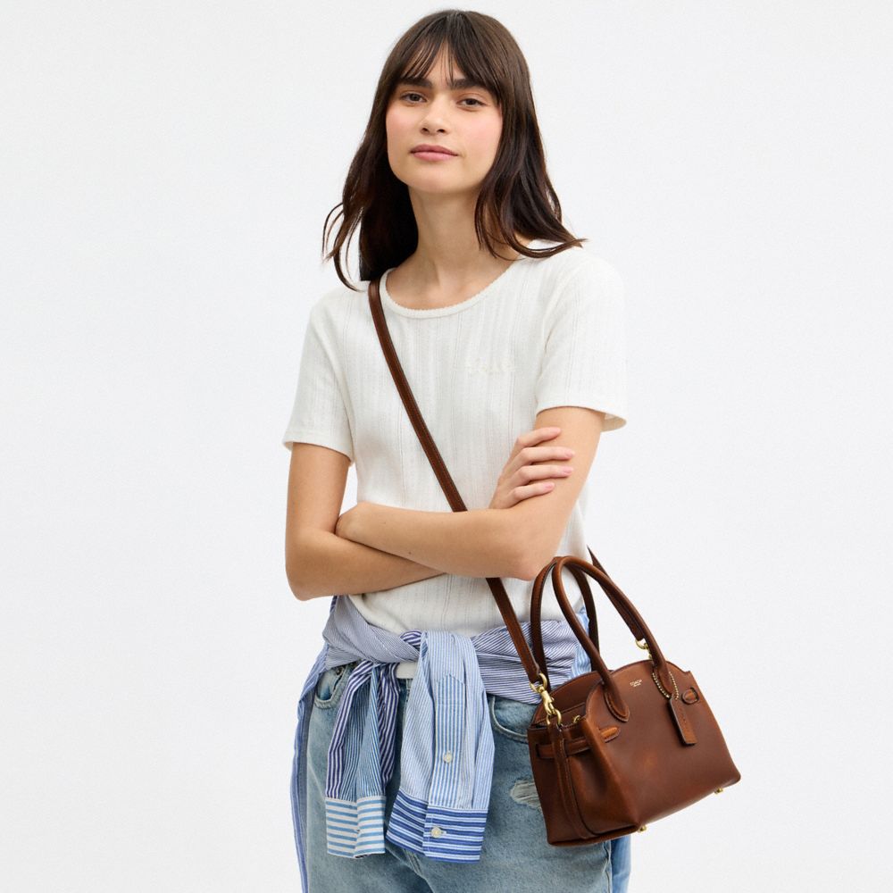 Женские сумки Coach Empire Carryall 21 In Loved Leather — фото 6