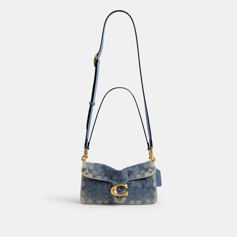 Женские сумки Coach Tabby Shoulder 26 In Regenerative Cotton Denim With Crystal Signature — фото 7