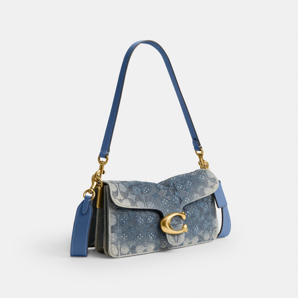 Женские сумки Coach Tabby Shoulder 26 In Regenerative Cotton Denim With Crystal Signature — фото 2