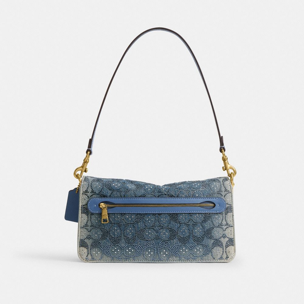 Женские сумки Coach Tabby Shoulder 26 In Regenerative Cotton Denim With Crystal Signature — фото 3