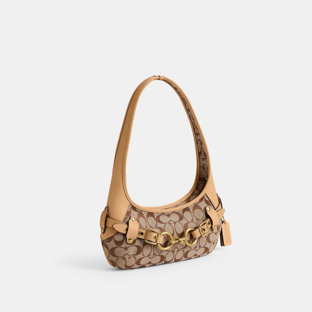Женские сумки Coach Belted Ergo Shoulder 26 In Signature Jacquard — фото 2