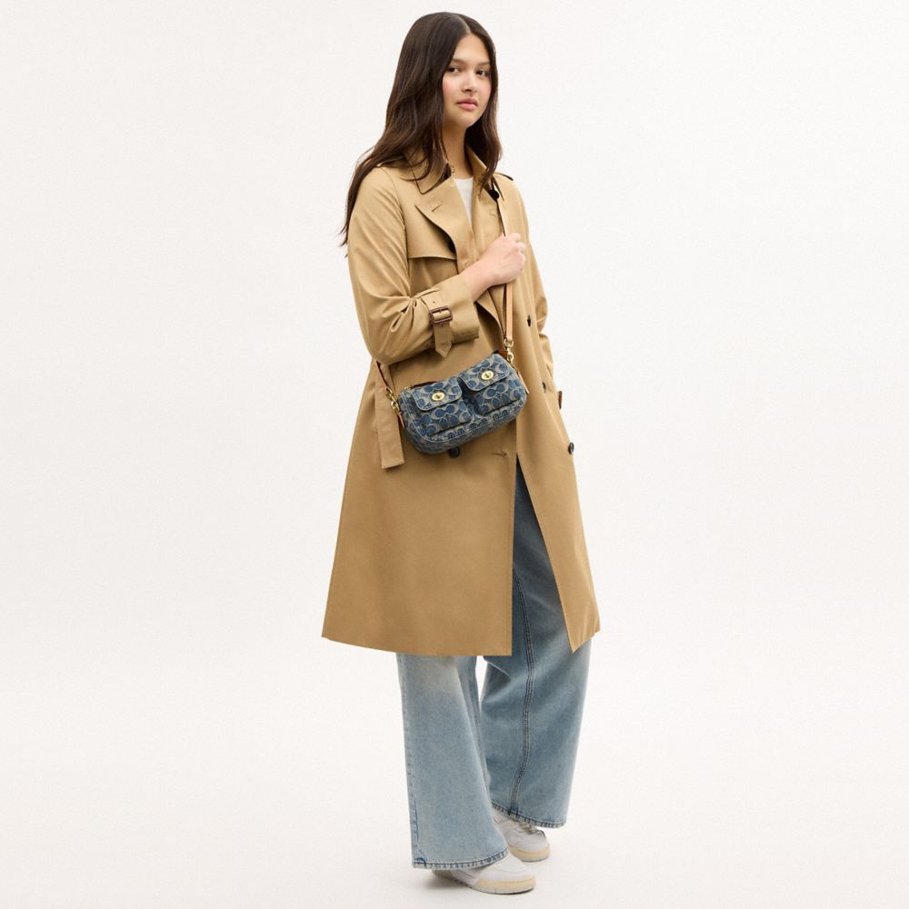 Женские сумки Coach Twin Turnlock Waverly In Signature Regenerative Cotton Denim — фото 9