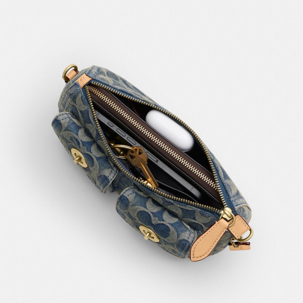 Женские сумки Coach Twin Turnlock Waverly In Signature Regenerative Cotton Denim — фото 4