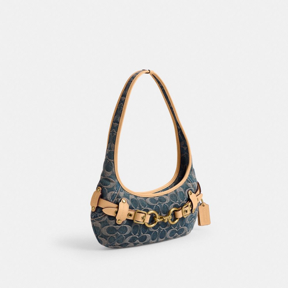 Женские сумки Coach Belted Ergo Shoulder 26 In Signature Regenerative Cotton Denim — фото 2