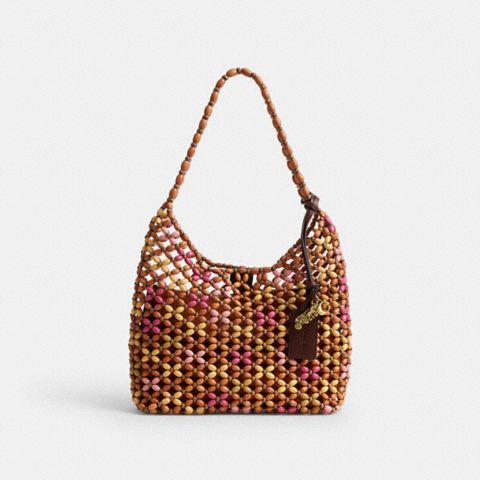 Женские сумки Coach Brooklyn Shoulder Bag 28 With Wooden Beading