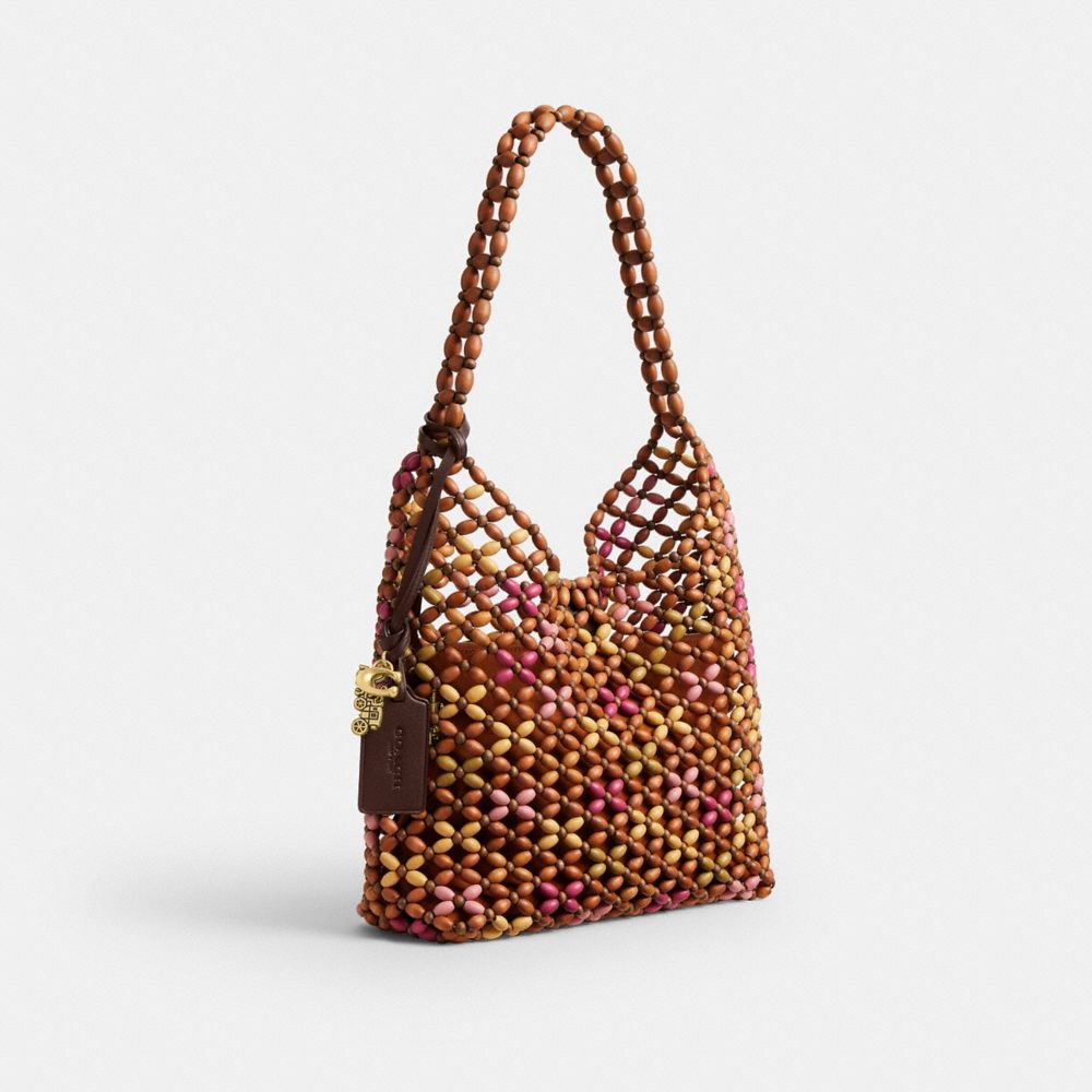 Женские сумки Coach Brooklyn Shoulder Bag 28 With Wooden Beading — фото 2