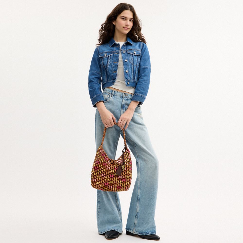 Женские сумки Coach Brooklyn Shoulder Bag 28 With Wooden Beading — фото 7