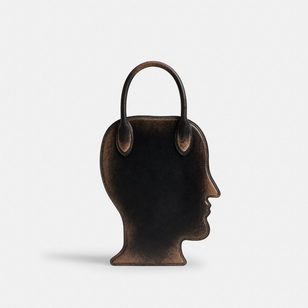 B088【美品】COACH★型押しロゴ レザー ショルダーバッグ 黒 74386 Coach | Brain Dead Logohead Bag In Loved Leather | COACH®