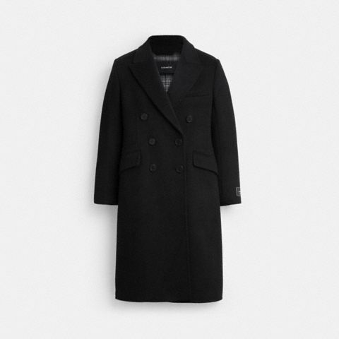 Женское пальто Coach Double Face Wool, цвет: Чёрный