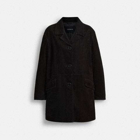 Женская куртка Coach Suede, цвет: Чёрный
