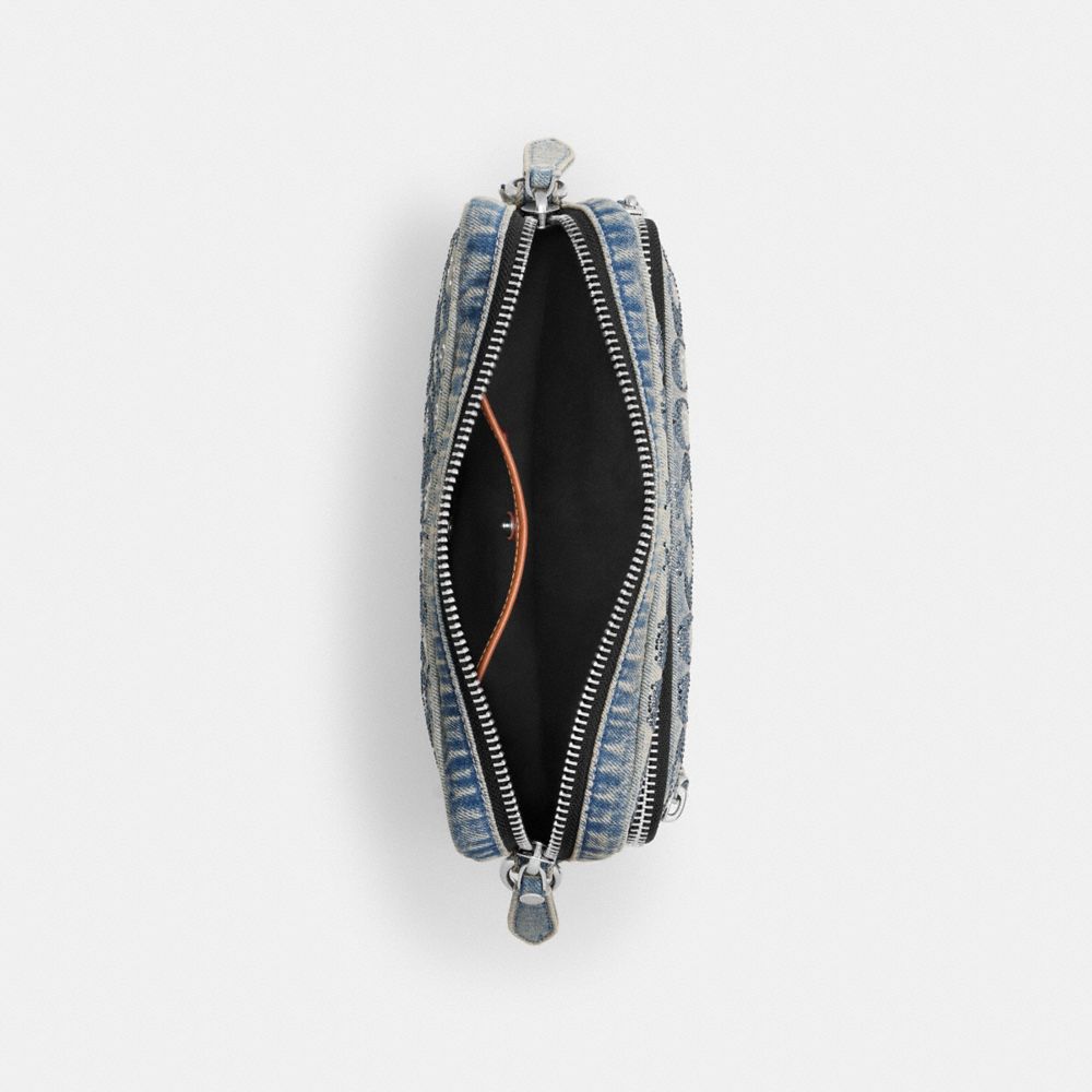 Dakota Crossbody Bag In Regenerative Cotton Denim With Crystal