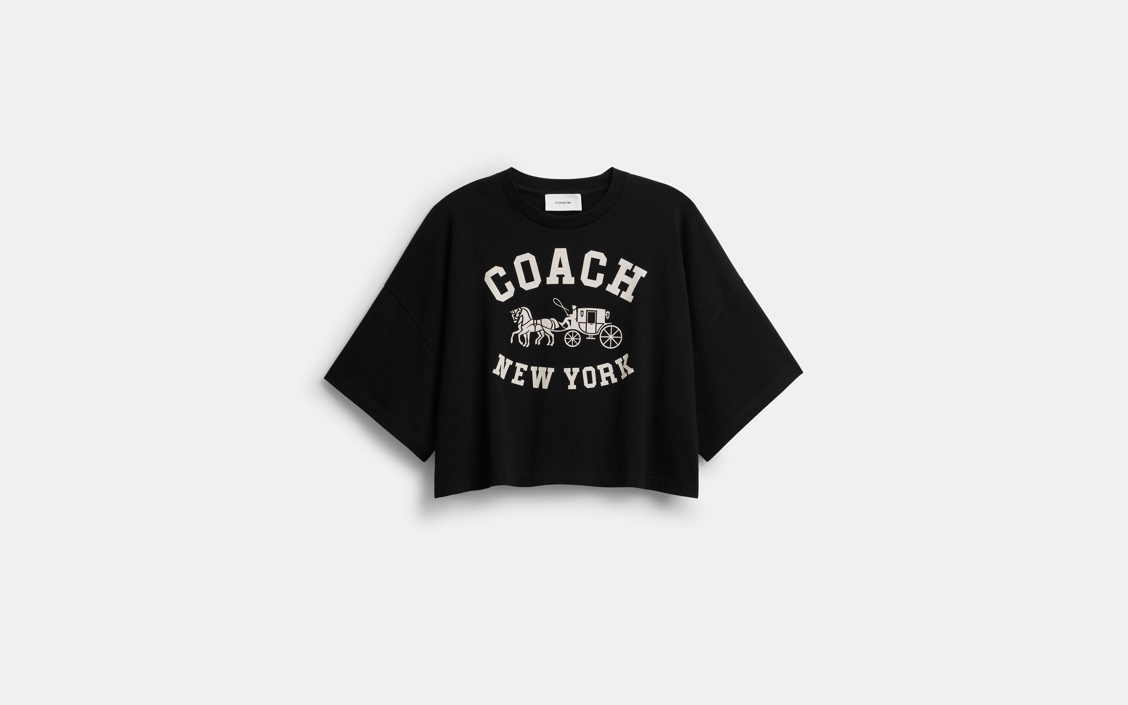 Short Sleeve Wide Cropped Crewneck T-Shirt Organic Cotton