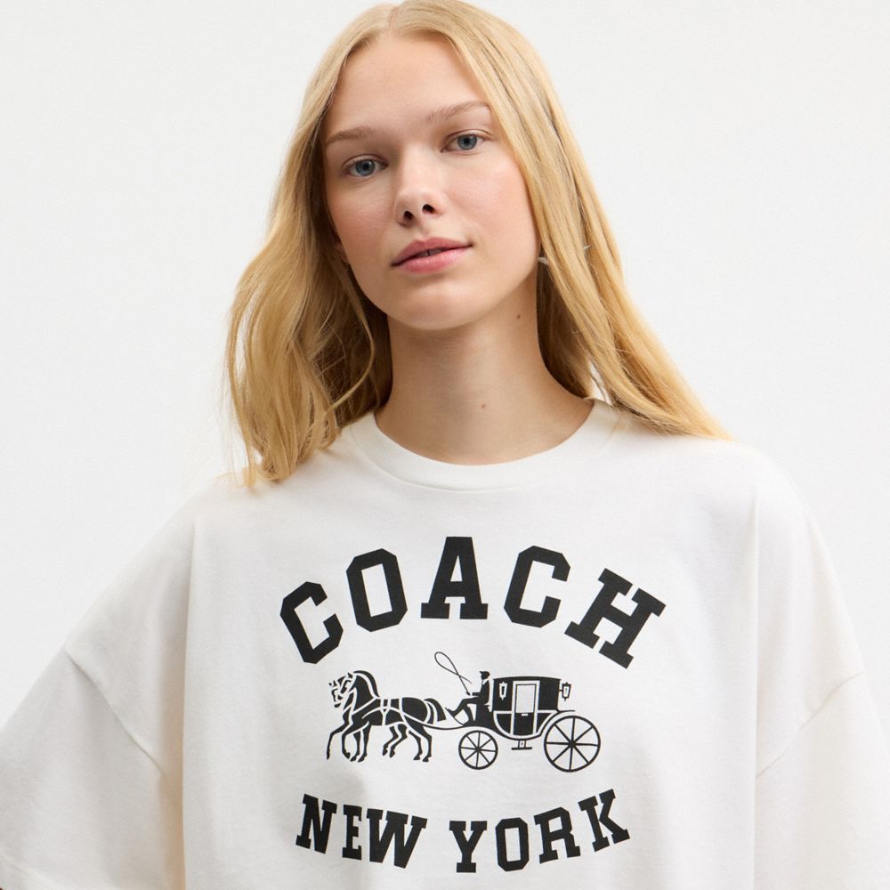 ショート スリーブ ワイド クロップド クルーネック Tシャツ・オーガニック コットン 6