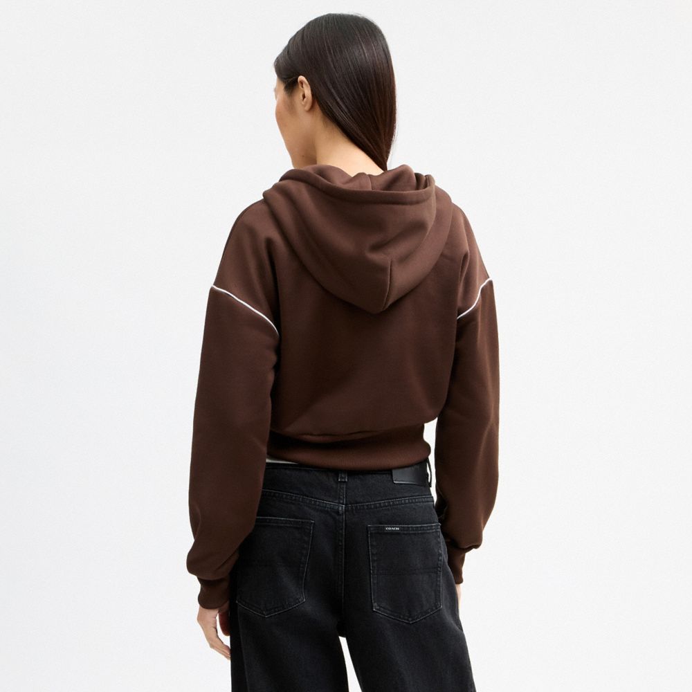 Heritage Long Sleeve Cropped Sport Full Zip Hoodie | COACH®