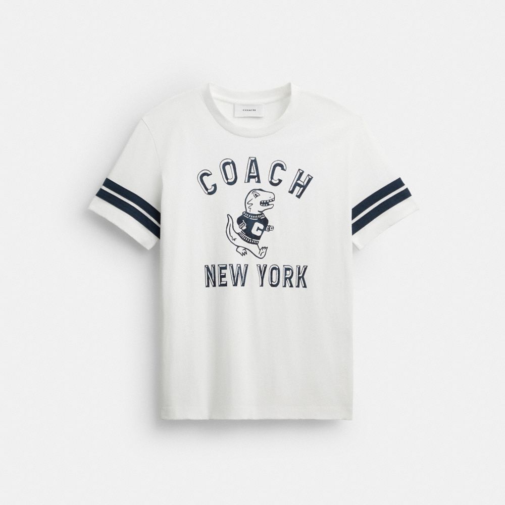 COACH®,Rexy Mascot Crewneck T-Shirt In Organic Cotton,,Front View