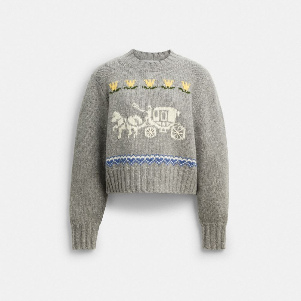COACH&reg;,Horse And Carriage Crewneck Sweater,,Front View