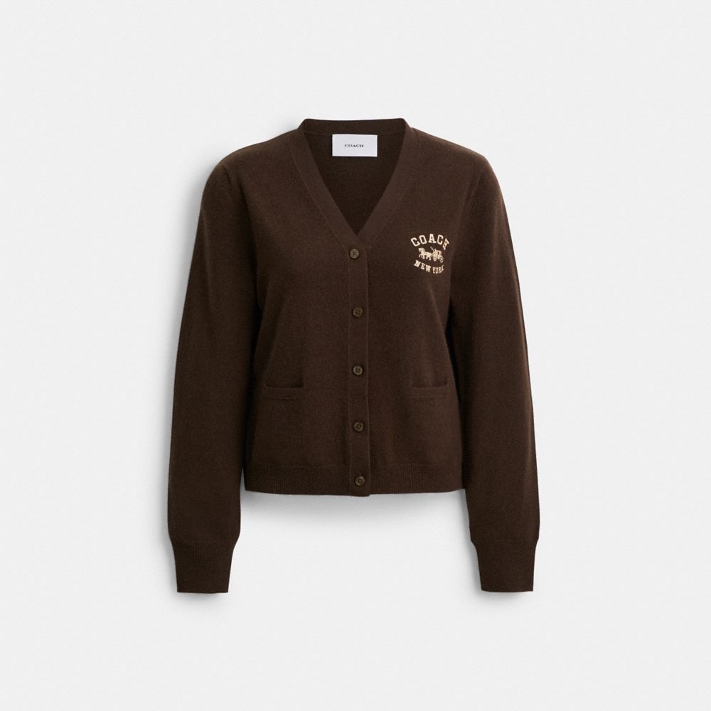 COACH®,Fine Cashmere Cardigan,,Front View