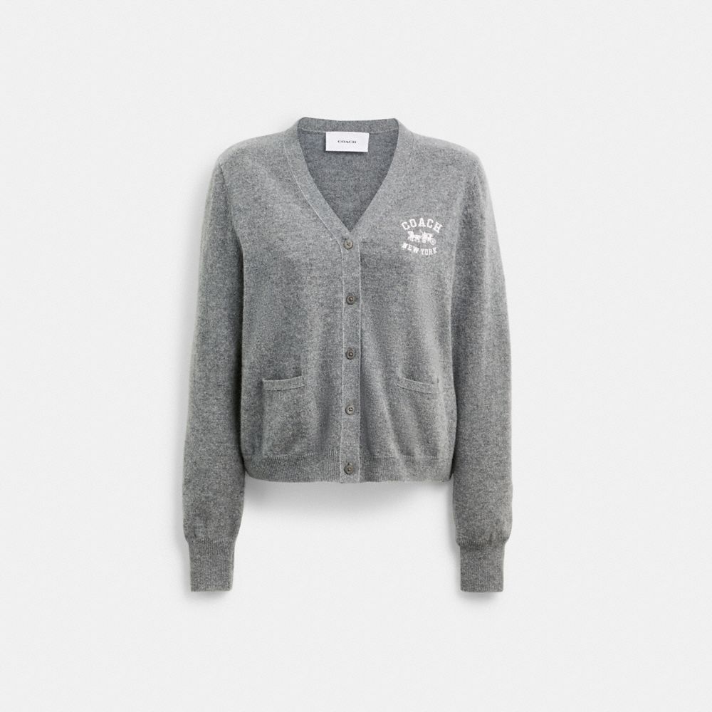 COACH®,Fine Cashmere Cardigan,,Front View