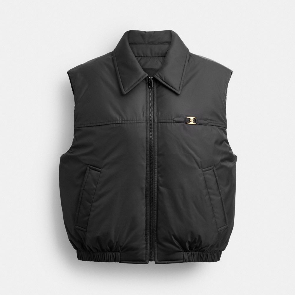 COACH®,Heritage C Blouson Puffer Vest,,Front View