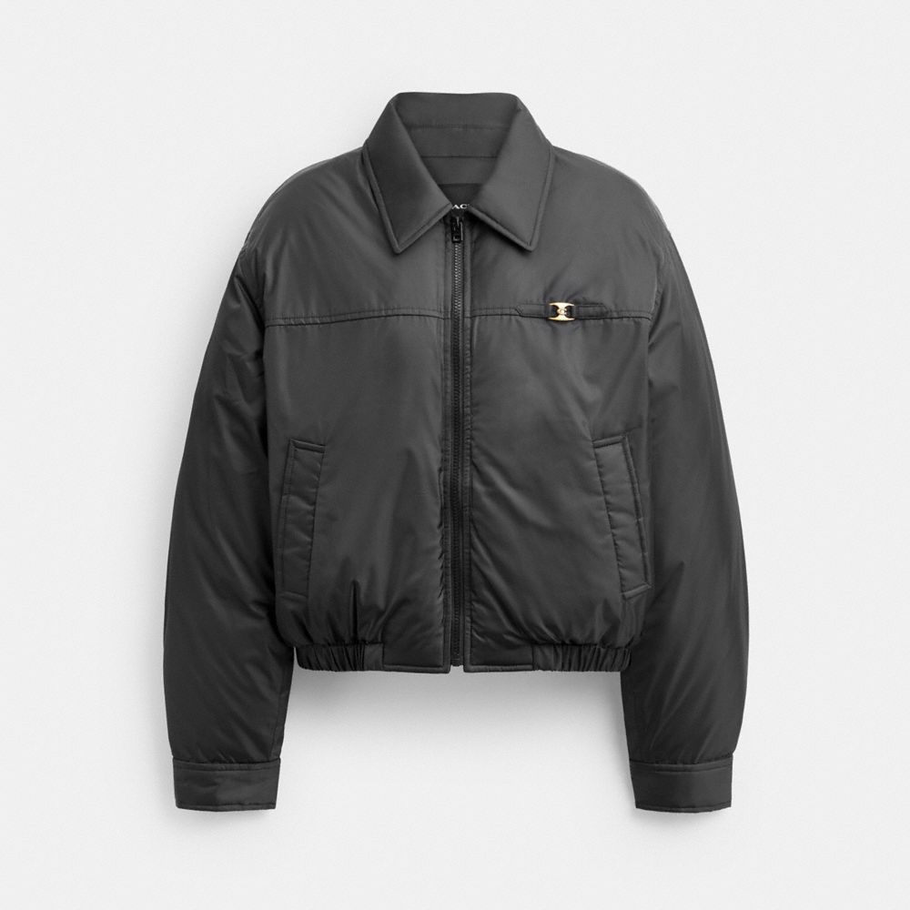 Coach Heritage C Blouson Puffer In Black
