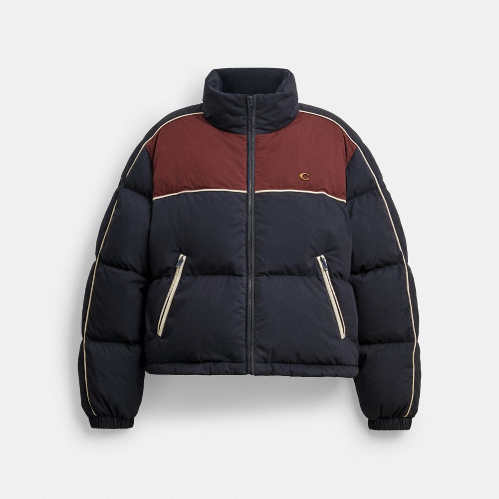 COACH®,Sporty Heritage Puffer,,Front View