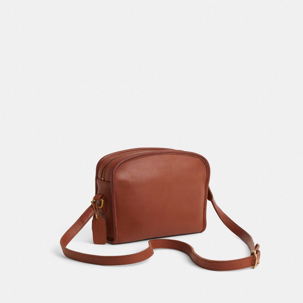 COACH®,Vintage Classic Zip Bag,Brown,Angle View