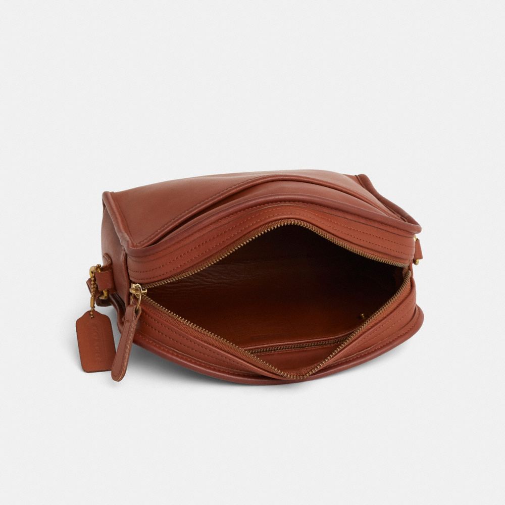 COACH®,Vintage Classic Zip Bag,Brown,Inside View,Top View