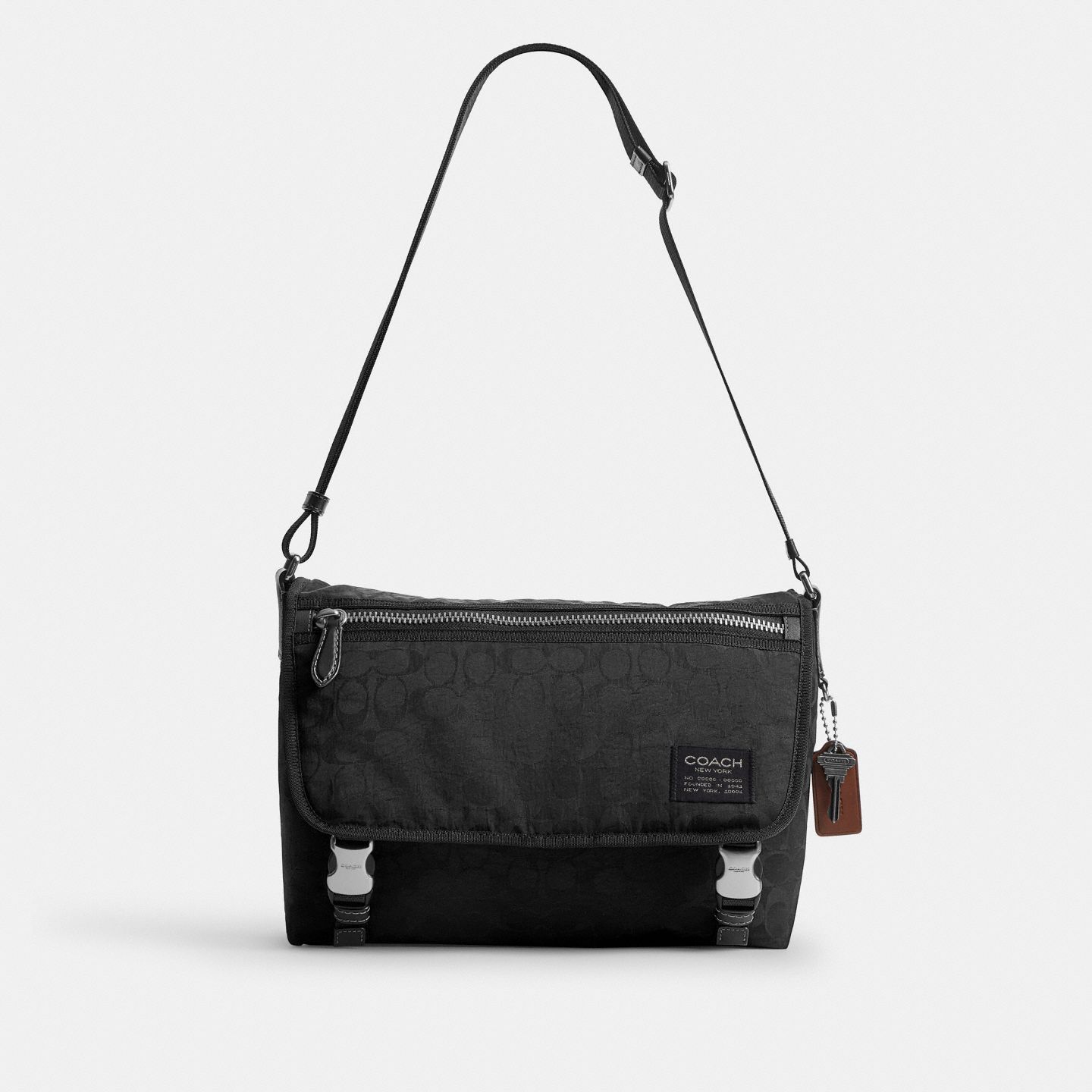 Мужская сумка-мессенджер Coach Lane из нейлона Signature, цвет: Чёрный — фото 1