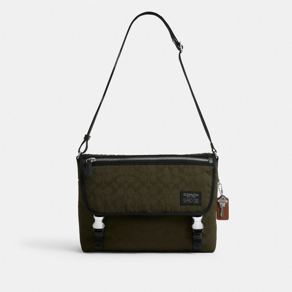 COACH&reg;,Messenger In Signature Nylon,,Front View