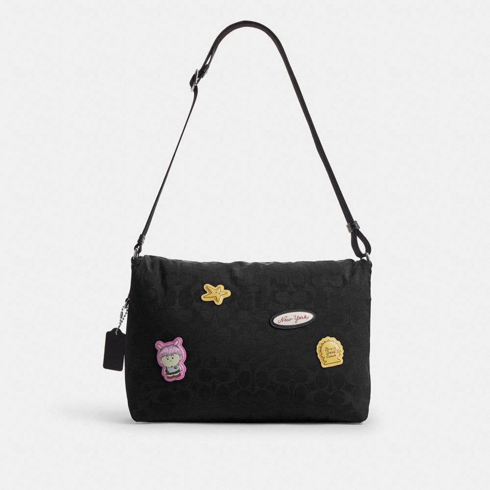 Coach | Brain Dead Lane Messenger In Signature Nylon With Patches