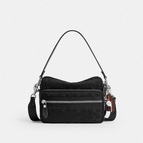 Мужская сумка Coach Dakota Crossbody In Signature Nylon, цвет: Чёрный