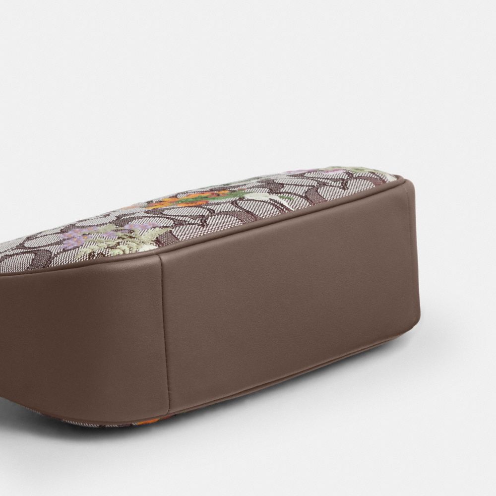 Teri Shoulder Bag In Signature Jacquard With Floral Embroidery