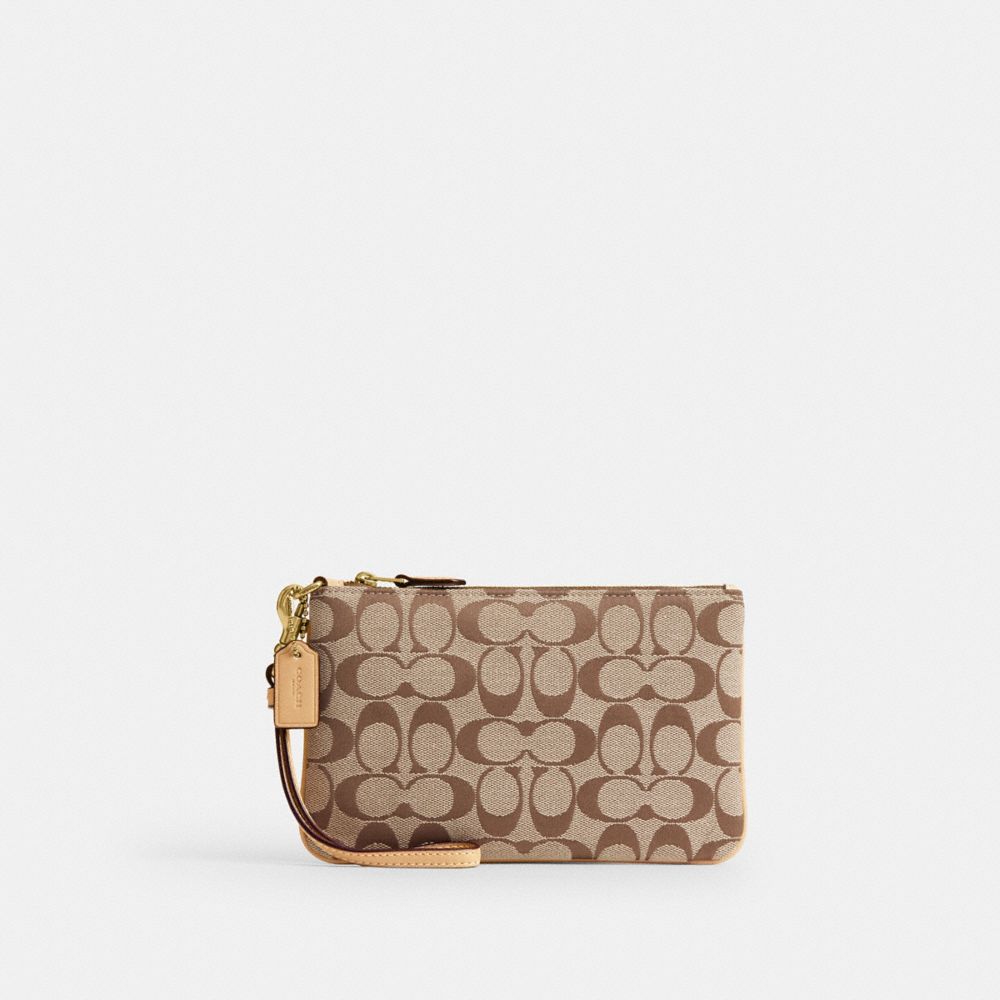 Coach Essential Small Wristlet In Signature Jacquard