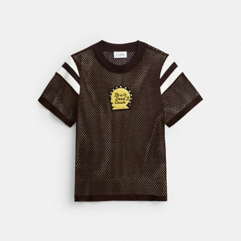 Женские футболки Coach Brain Dead Mesh Football T-Shirt