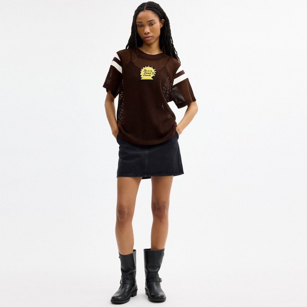 Женские футболки Coach Brain Dead Mesh Football T-Shirt — фото 2