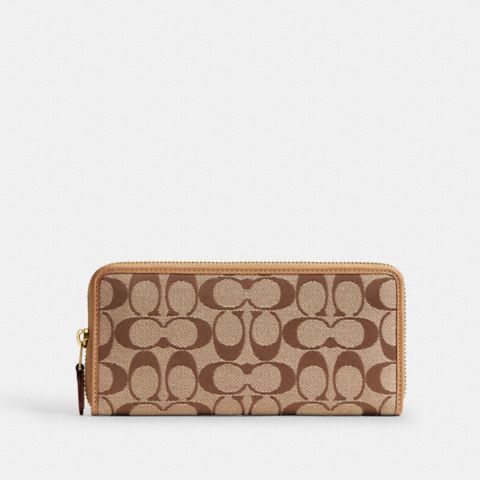 Coach Essential Slim Accordion Zip Wallet In Signature Jacquard