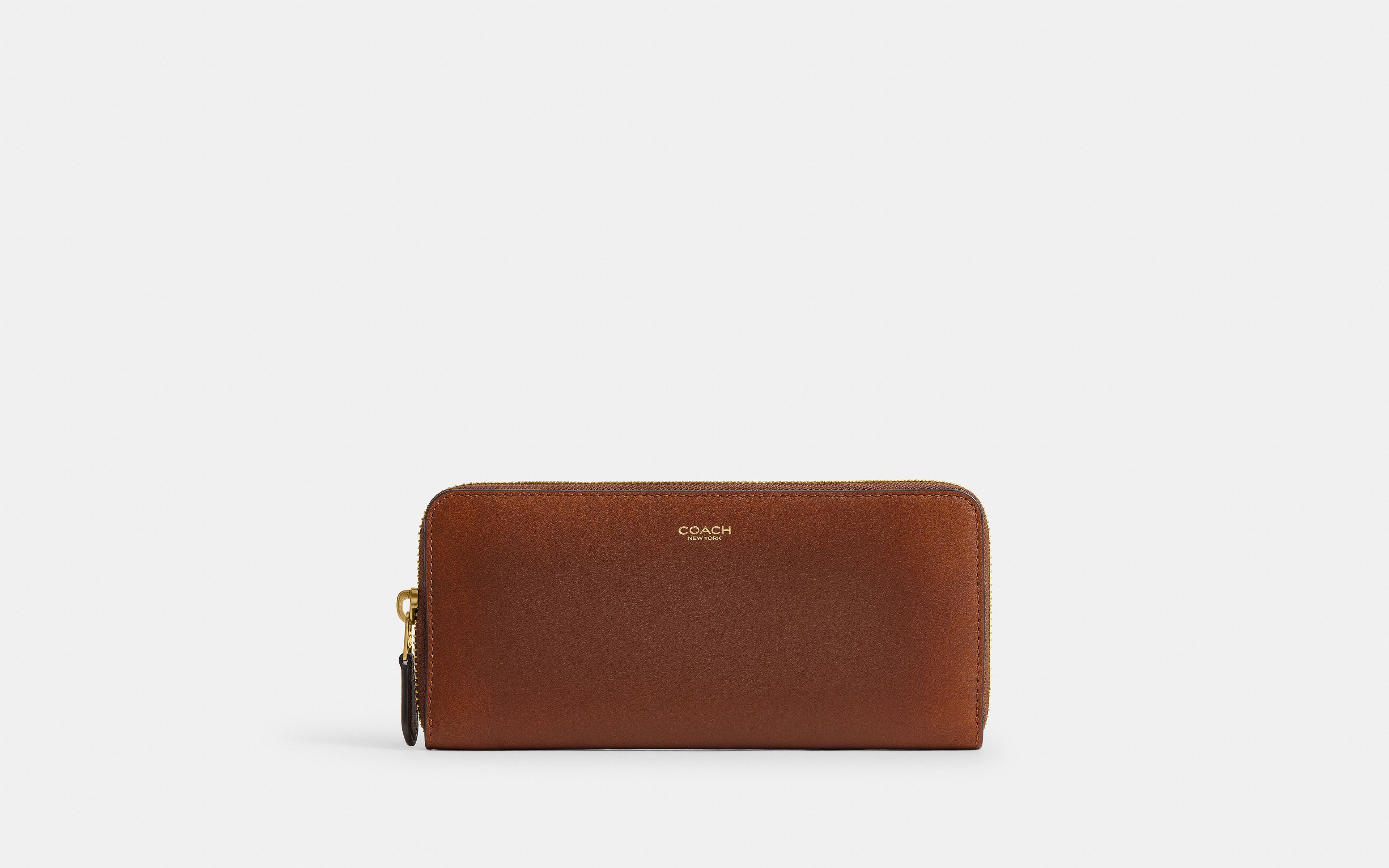 Slim Accordion Zip Wallet In Loved Leather